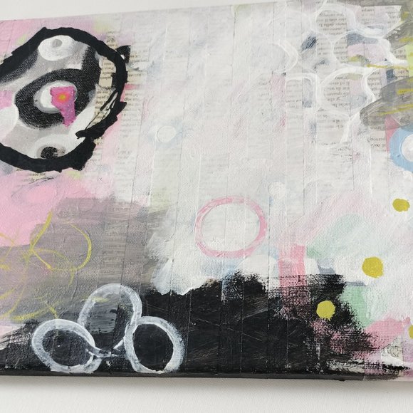 Abstract Painting 11"x14" - A Captivating Fusion of Expressionism and Collage - Picture 6 of 6